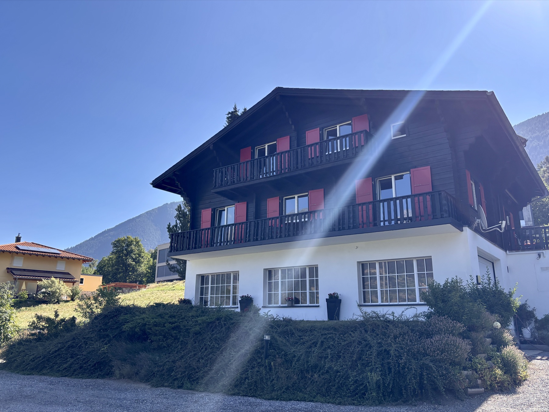 Chalet Blue Spoon — the chalet and garden